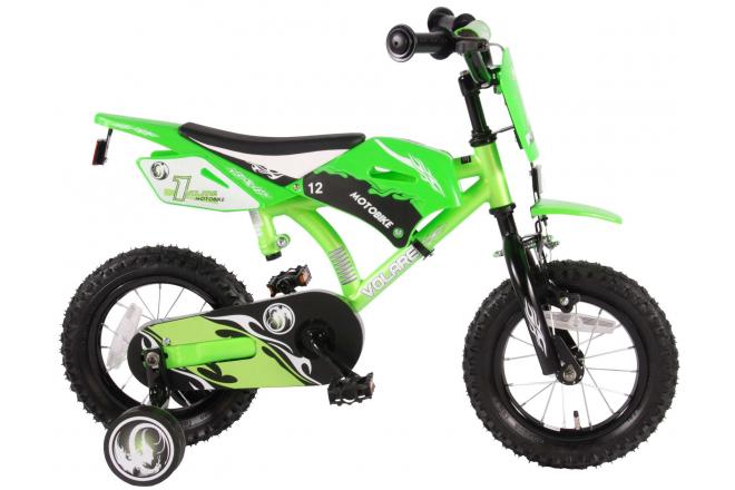 Vélo moto enfant Volare - garçon - 12 po - vert - assemblé à 95 %