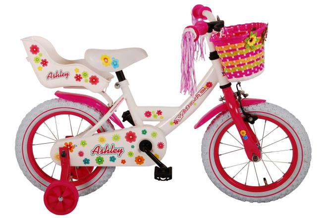 Vélo enfant Volare Ashley - fille - 14 po - blanc - assemblé à 95%