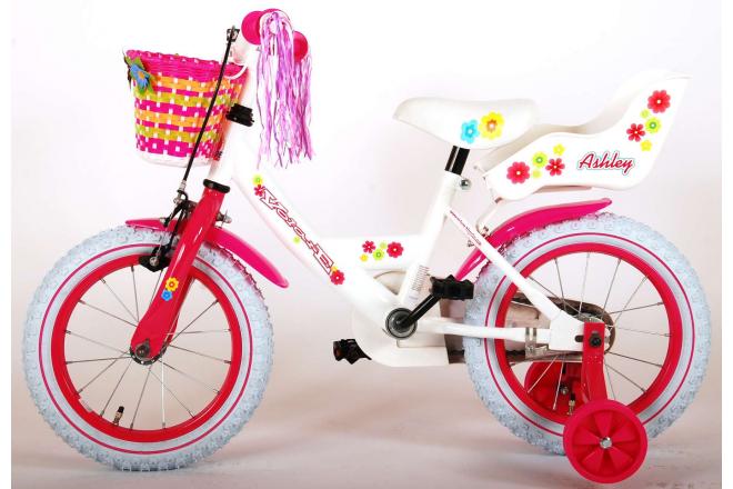 Vélo enfant Volare Ashley - fille - 14 po - blanc - assemblé à 95%