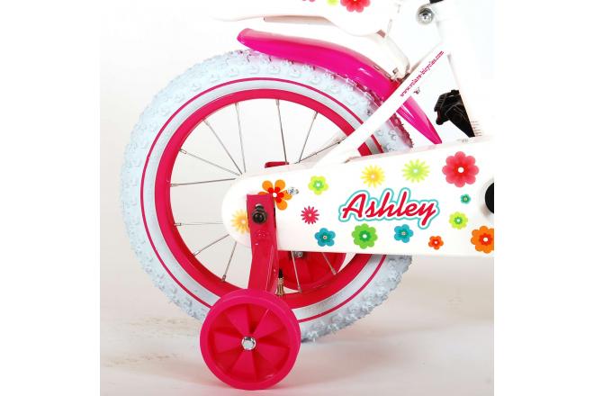 Vélo enfant Volare Ashley - fille - 14 po - blanc - assemblé à 95%