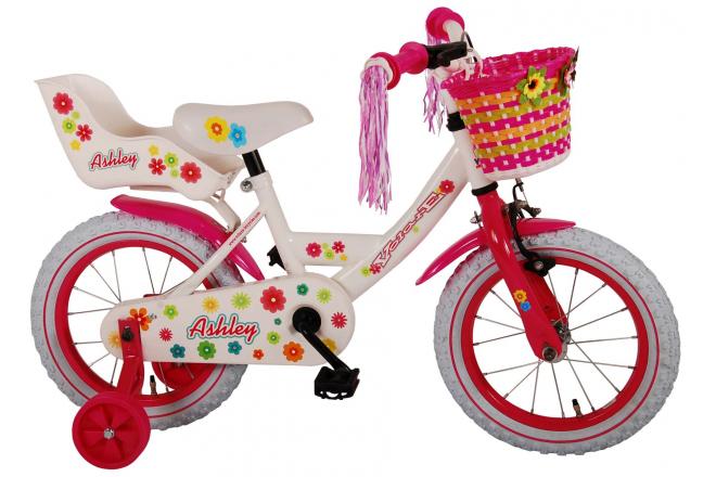 Vélo enfant Volare Ashley - fille - 14 po - blanc - assemblé à 95%