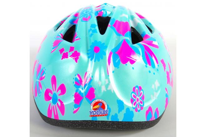 Casque de vélo pour enfants Volare Fleurs roses vertes XS 47-51 cm extra petit modèle