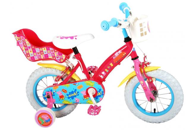 Vélo enfant Peppa Pig - fille - 12 po - rose - 2 leviers de frein