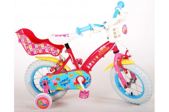 Vélo enfant Peppa Pig - fille - 12 po - rose - 2 leviers de frein