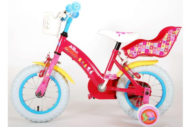 Vélo enfant Peppa Pig - fille - 12 po - rose - 2 leviers de frein