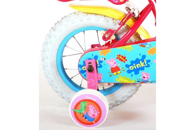 Vélo enfant Peppa Pig - fille - 12 po - rose - 2 leviers de frein