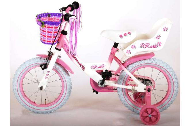 Vélo enfant Volare Rose - fille - 14 po - rose/blanc - assemblé à 95%