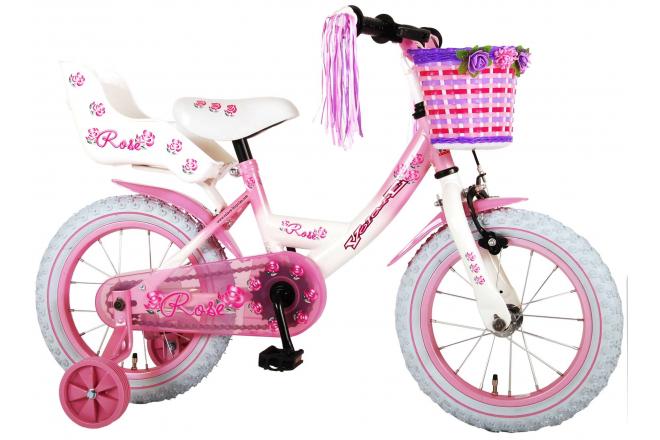 Vélo enfant Volare Rose - fille - 14 po - rose/blanc - assemblé à 95%