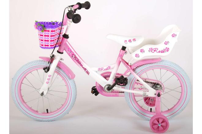 Vélo enfant Volare Rose - Fille - 16 po - Rose/Blanc - assamblé à 95%