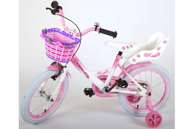 Vélo enfant Volare Rose - Fille - 16 po - Rose/Blanc - assamblé à 95%