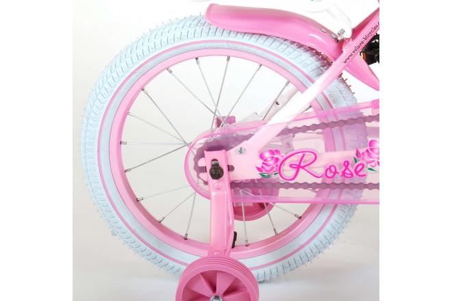 Vélo enfant Volare Rose - Fille - 16 po - Rose/Blanc - assamblé à 95%