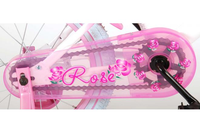 Vélo enfant Volare Rose - Fille - 16 po - Rose/Blanc - assamblé à 95%