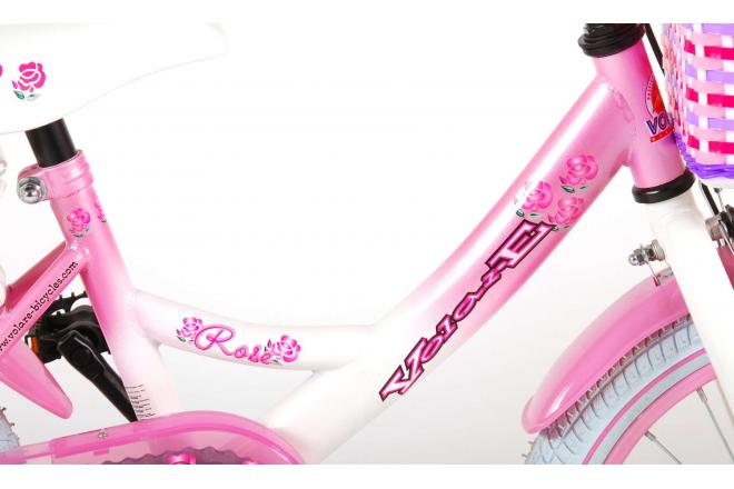 Vélo enfant Volare Rose - Fille - 16 po - Rose/Blanc - assamblé à 95%