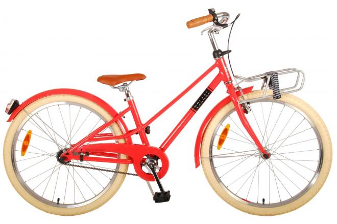 Vélo pour enfants Volare Melody - Filles - 24 pouces - Rouge corail - Prime Collection