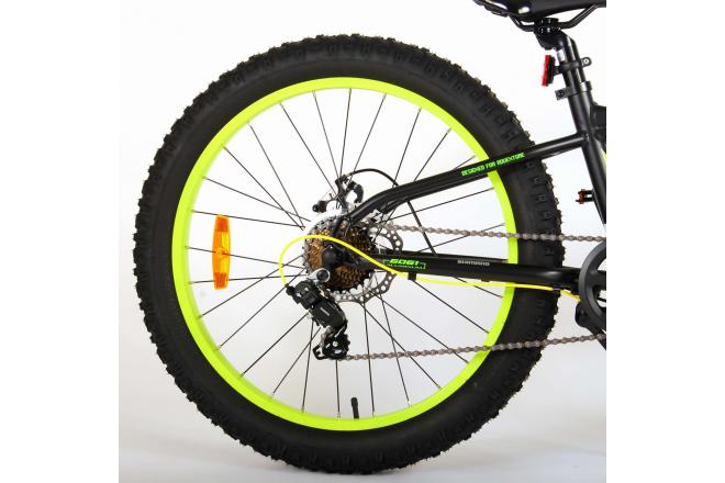 Volare Gradient Vélo pour enfants - Garçons - 24 pouces - Noir Vert Jaune - 7 vitesses - Prime Collection