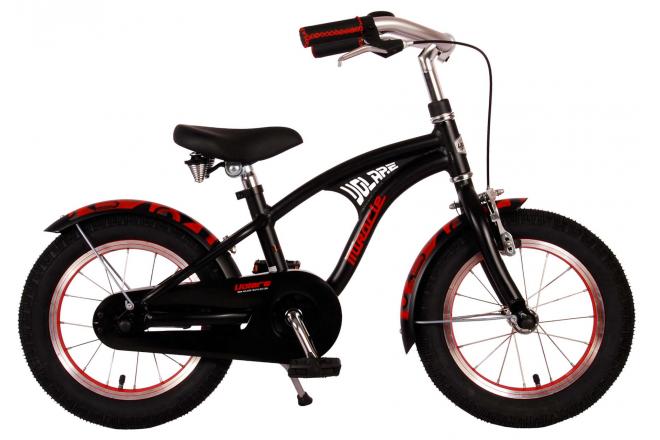 Vélo d'enfant Volare Miracle Cruiser - Garçons - 14 pouces - Noir mat - Prime Collection