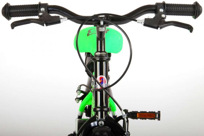 Vélo pour enfants Volare Sportivo - Garçons - 12 pouces - Vert fluo noir - Freins à deux mains - 95% assemblé