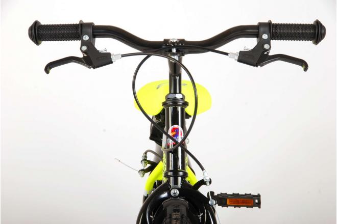 Vélo pour enfants Volare Sportivo - Garçons - 14 pouces - Jaune fluo noir - Freins à deux mains - 95% assemblé