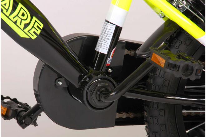 Vélo pour enfants Volare Sportivo - Garçons - 14 pouces - Jaune fluo noir - Freins à deux mains - 95% assemblé