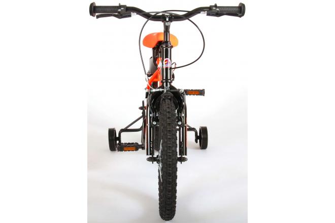 Vélo pour enfants Volare Sportivo - Garçons - 16 pouces - Orange fluo noir - Freins à deux mains - 95% assemblé