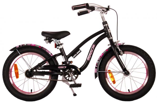 Vélo d'enfant Volare Miracle Cruiser - Filles - 16 pouces - Noir mat - Prime Collection