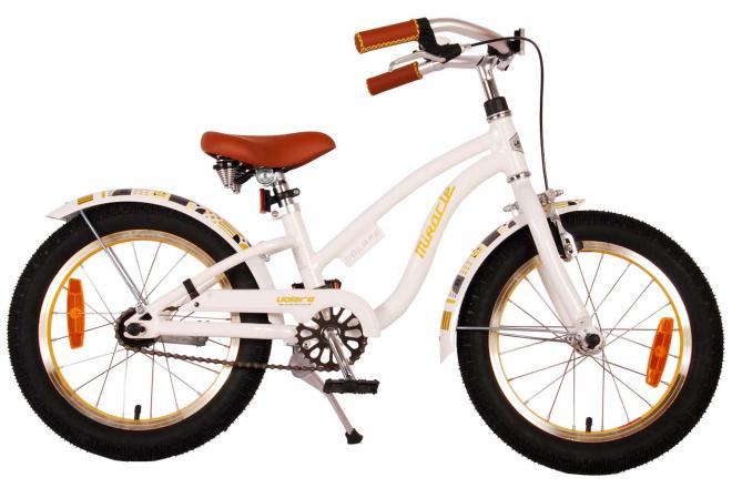 Vélo d'enfant Volare Miracle Cruiser - Filles - 16 pouces - Blanc - Prime Collection