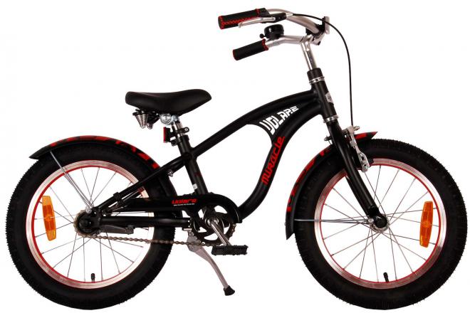 Vélo pour enfants Volare Miracle Cruiser - Garçons - 16 pouces - Noir mat - Prime Collection