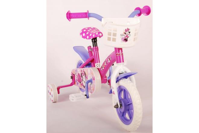 Vélo pour enfants Disney Minnie Cutest Ever! - Filles - 10 pouces - Rose / Blanc / Violet