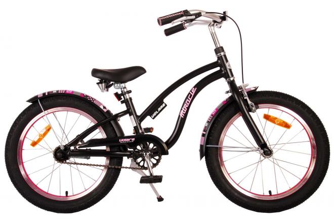 Volare Miracle Cruiser Vélo pour enfants - Filles - 18 pouces - Noir mat - Prime Collection