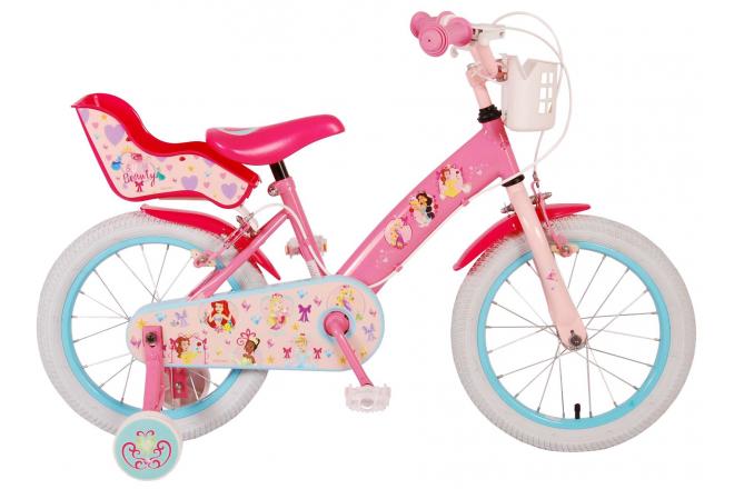 Vélo pour enfants Disney Princesse - Filles - 16 pouces - Rose - Freins à deux mains