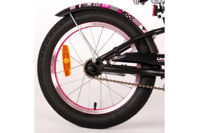 Vélo d'enfant Volare Miracle Cruiser - Filles - 16 pouces - Noir mat - Prime Collection