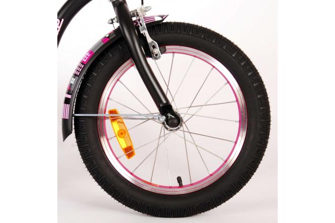 Vélo d'enfant Volare Miracle Cruiser - Filles - 16 pouces - Noir mat - Prime Collection