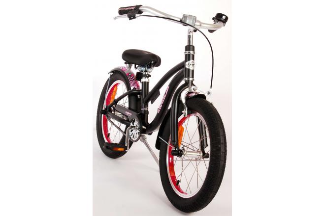 Vélo d'enfant Volare Miracle Cruiser - Filles - 16 pouces - Noir mat - Prime Collection