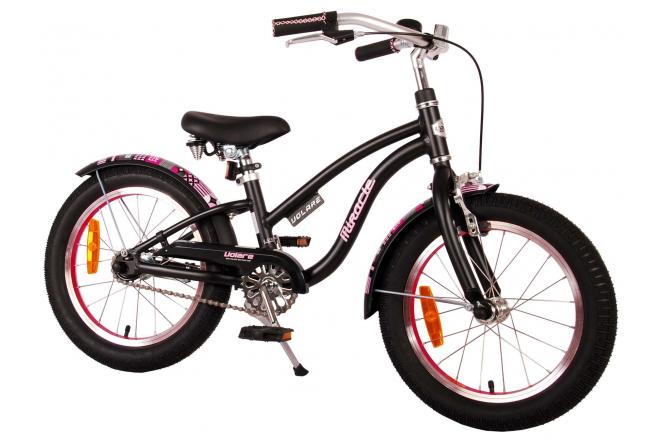 Vélo d'enfant Volare Miracle Cruiser - Filles - 16 pouces - Noir mat - Prime Collection