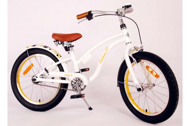 Vélo d'enfant Volare Miracle Cruiser - Filles - 18 pouces - Blanc - Prime Collection