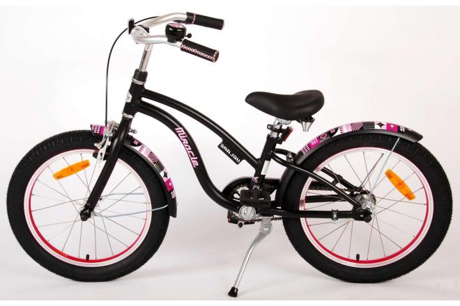 Volare Miracle Cruiser Vélo pour enfants - Filles - 18 pouces - Noir mat - Prime Collection