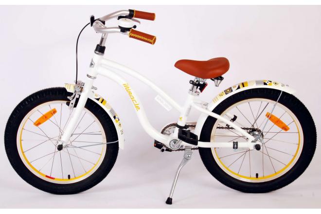 Vélo d'enfant Volare Miracle Cruiser - Filles - 18 pouces - Blanc - Prime Collection