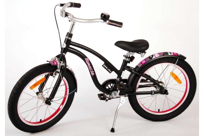 Volare Miracle Cruiser Vélo pour enfants - Filles - 18 pouces - Noir mat - Prime Collection