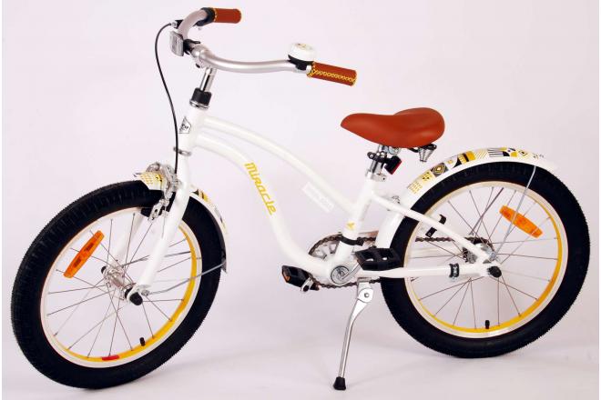 Vélo d'enfant Volare Miracle Cruiser - Filles - 18 pouces - Blanc - Prime Collection