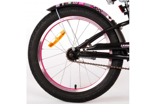 Volare Miracle Cruiser Vélo pour enfants - Filles - 18 pouces - Noir mat - Prime Collection