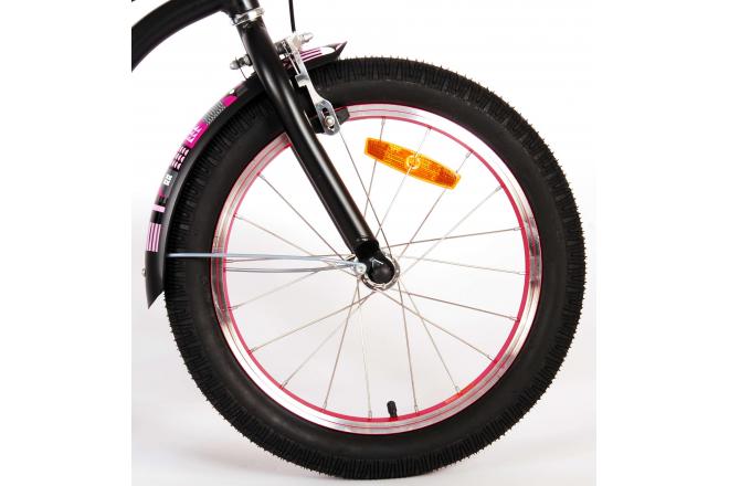 Volare Miracle Cruiser Vélo pour enfants - Filles - 18 pouces - Noir mat - Prime Collection