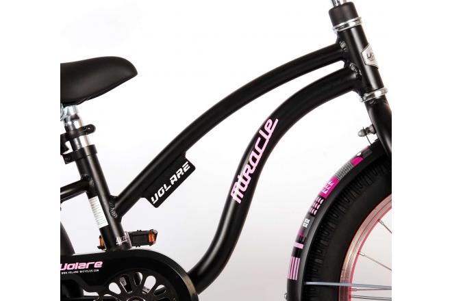 Volare Miracle Cruiser Vélo pour enfants - Filles - 18 pouces - Noir mat - Prime Collection