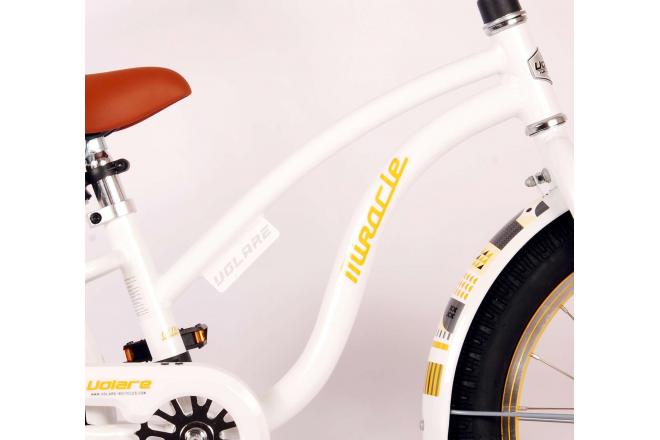 Vélo d'enfant Volare Miracle Cruiser - Filles - 18 pouces - Blanc - Prime Collection