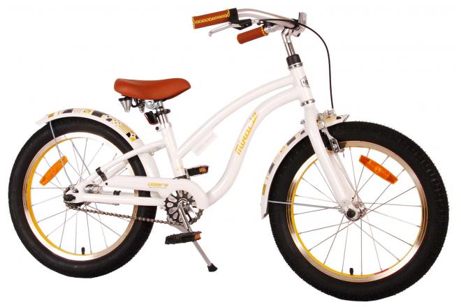 Vélo d'enfant Volare Miracle Cruiser - Filles - 18 pouces - Blanc - Prime Collection