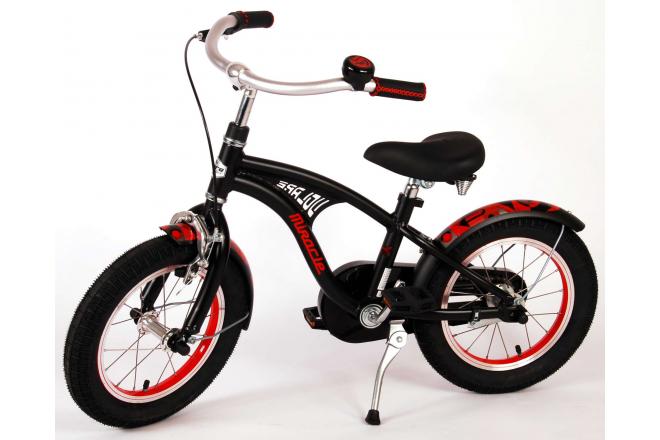 Vélo d'enfant Volare Miracle Cruiser - Garçons - 14 pouces - Noir mat - Prime Collection