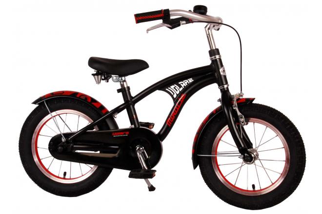 Vélo d'enfant Volare Miracle Cruiser - Garçons - 14 pouces - Noir mat - Prime Collection