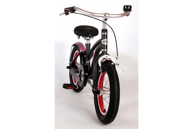 Vélo d'enfant Volare Miracle Cruiser - Filles - 14 pouces - Noir mat - Prime Collection