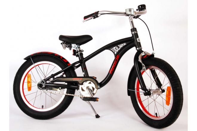 Vélo pour enfants Volare Miracle Cruiser - Garçons - 16 pouces - Noir mat - Prime Collection