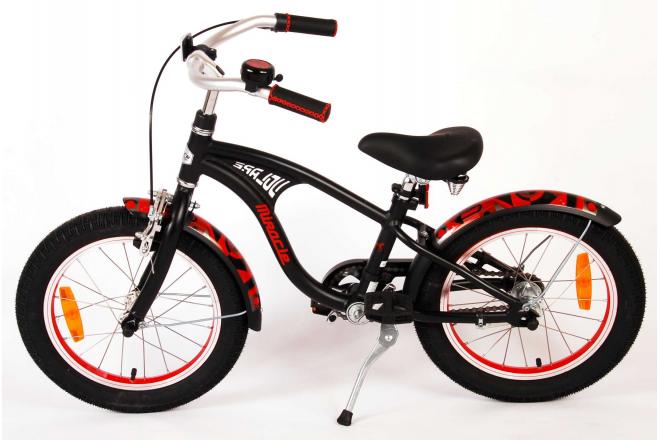 Vélo pour enfants Volare Miracle Cruiser - Garçons - 16 pouces - Noir mat - Prime Collection