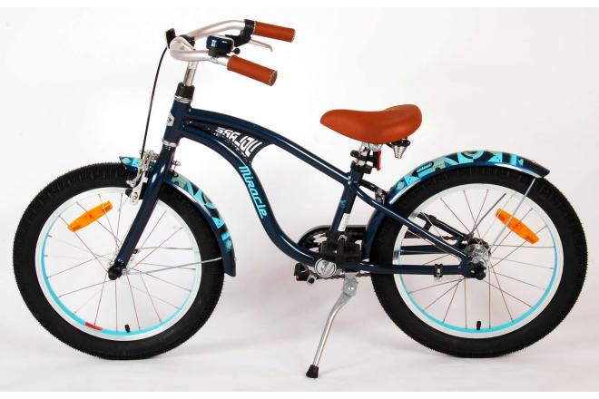 Vélo d'enfant Volare Miracle Cruiser - Garçons - 18 pouces - Bleu mat - Prime Collection